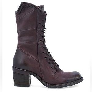 A.S.98 Eggplant Jasper 8.5-9 39 Victorian Block heal boot purple worn 2x boots